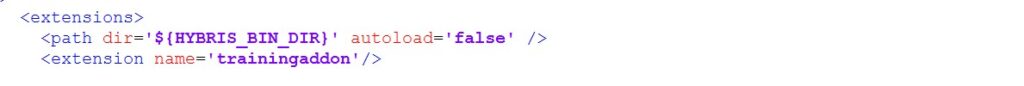 Add custom addon in localExtensions.xml file