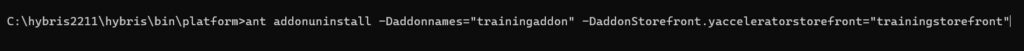 Addon unistallation command