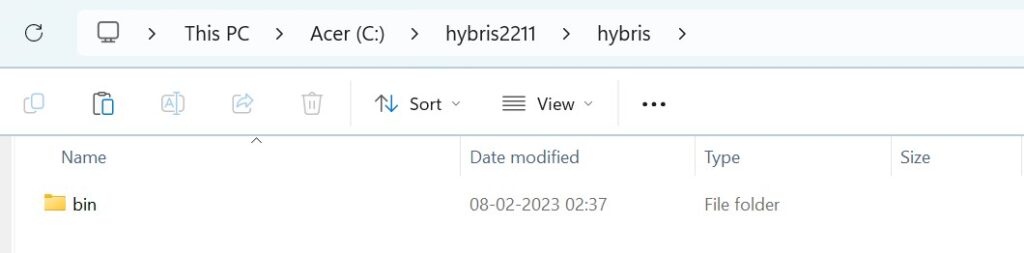 Before SAP hybris build hybris folder structure