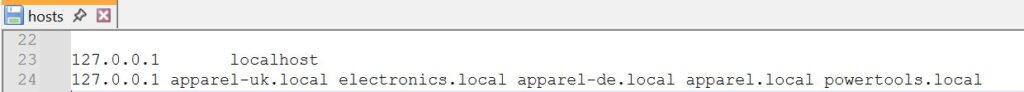 Host file configuration