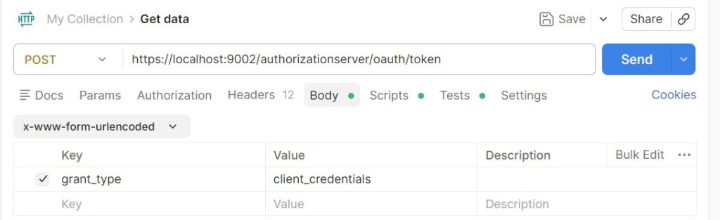 Access Token Generation Body