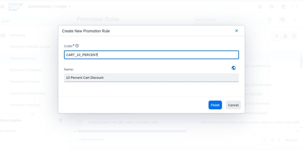 Promotion Basic Details